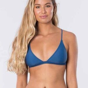 NWT Rip Curl Dark Blue classic surf eco cross back Bikini Top